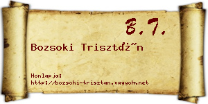 Bozsoki Trisztán névjegykártya
